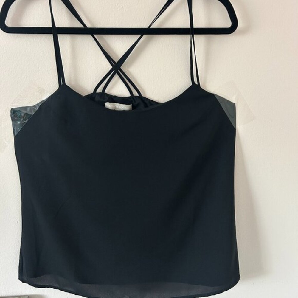 Banana Republic Women's Black Spaghetti Strap Tunic Tank Top Size 12‎